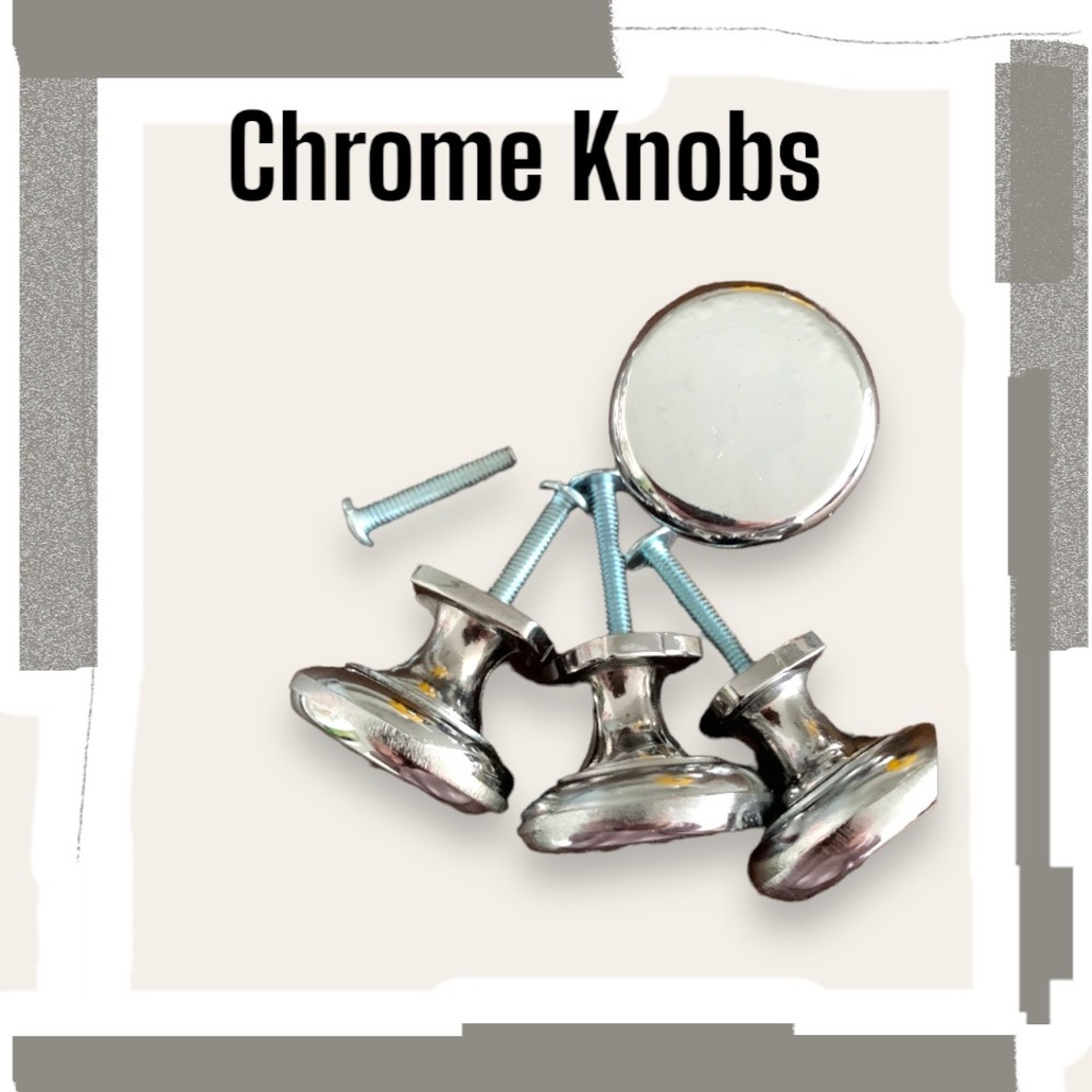 Donated - Chrome Cabinet Knobs and painted knobs for projects or cabinets